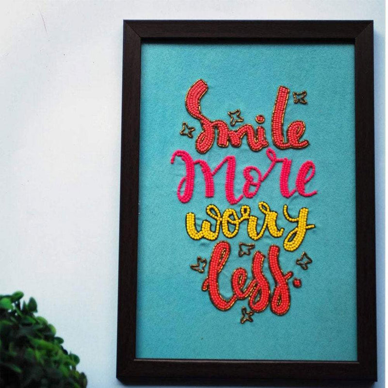 Smile More Worry Less Colorful wall Sign - Hemera Gifts