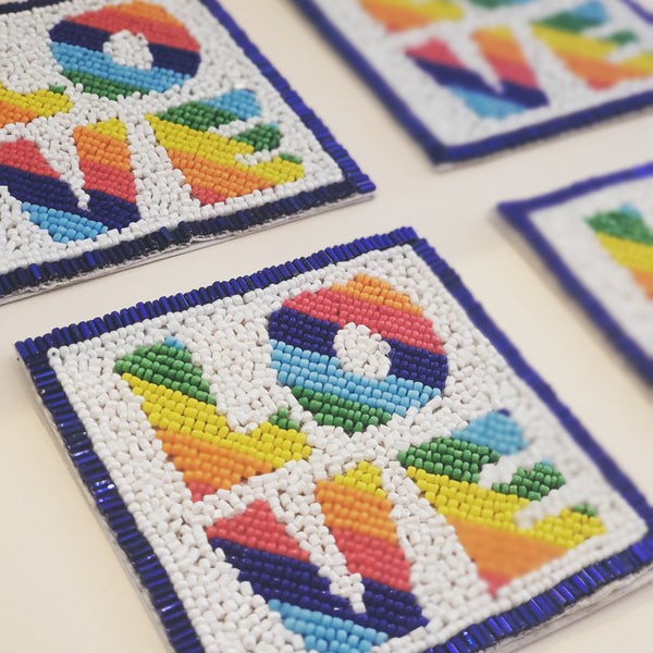 Rainbow Love coasters (Set of 4)